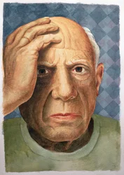 Picasso (1881-1973) (wc + kropsfarve på buepapir)
